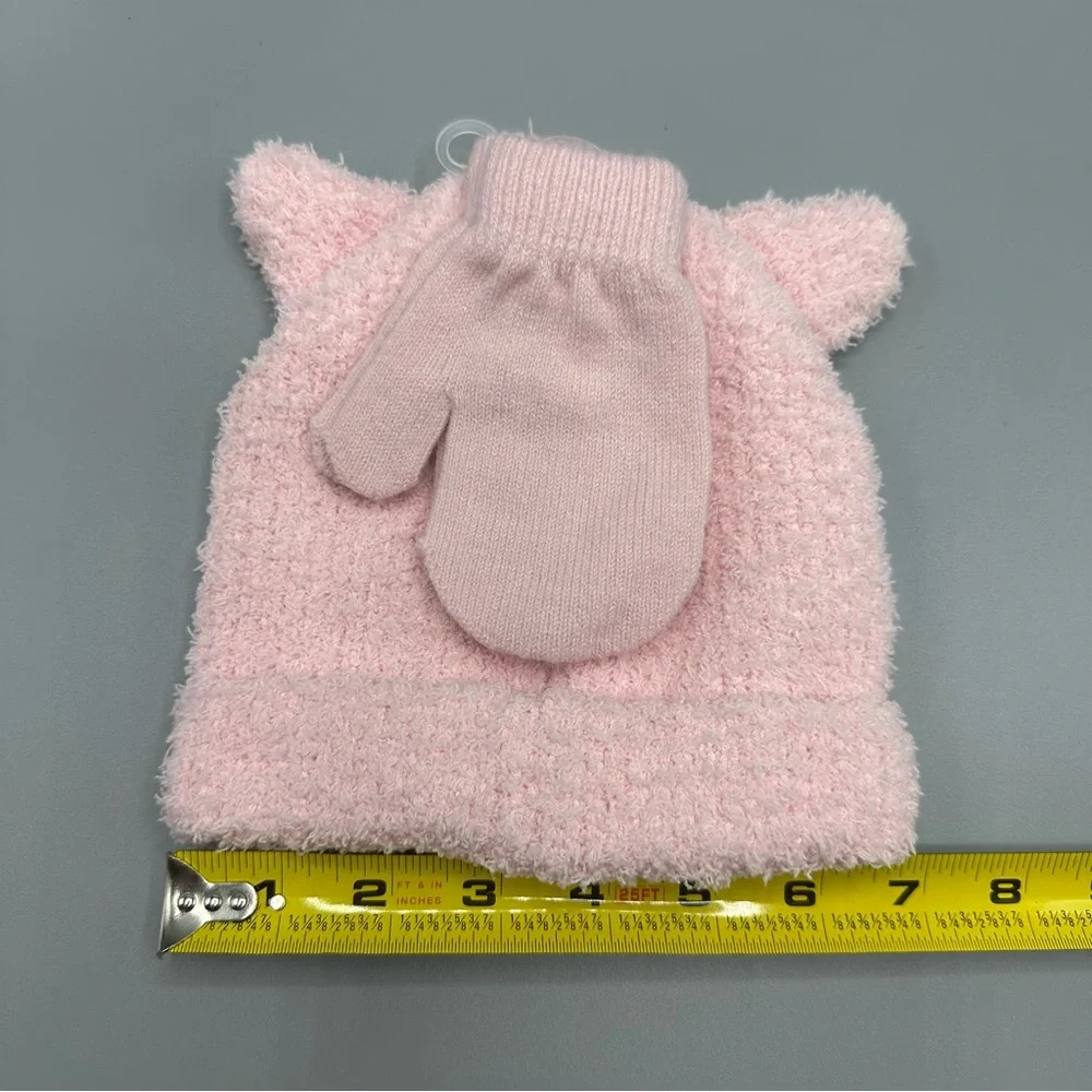 Capelli New York Soft Kitty Winter Hat Mittens Set Size 12-24M Pink